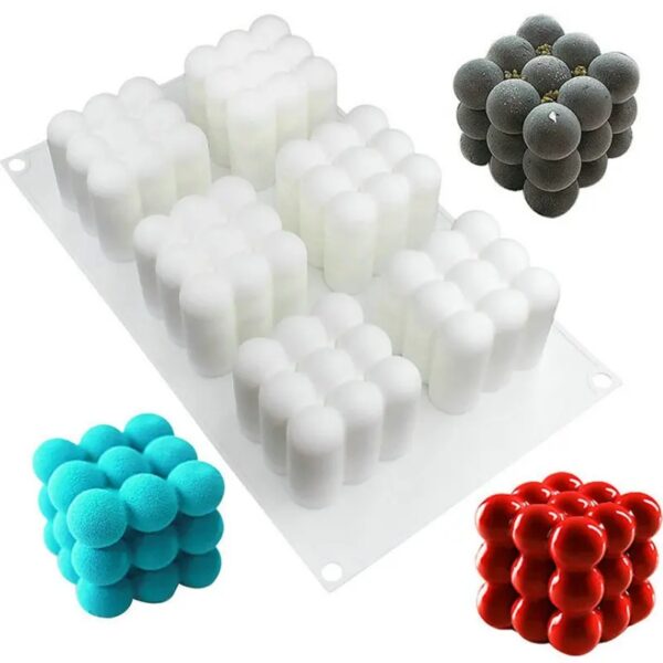 6 in 1 Bubble Candle Silicone Mold