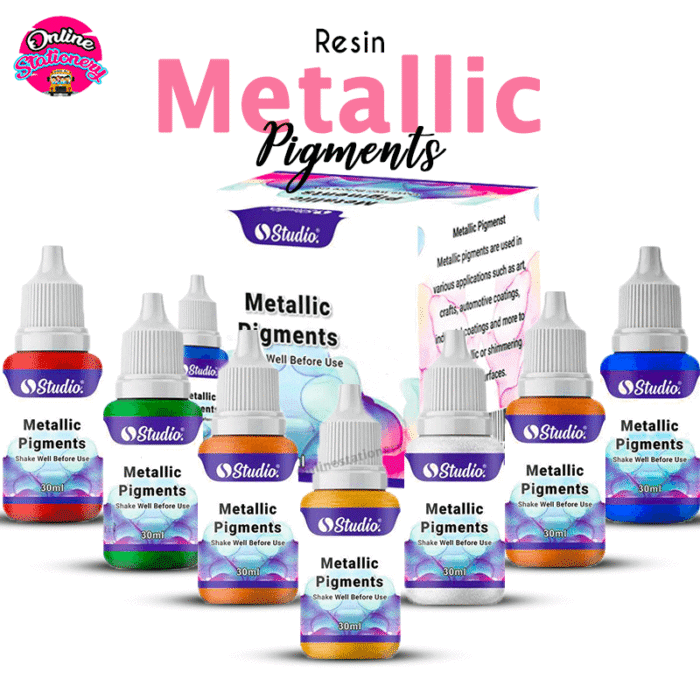 Studio Metallic Pigments Colors for Resin Molds 6 Colors in Bottle (In Box)