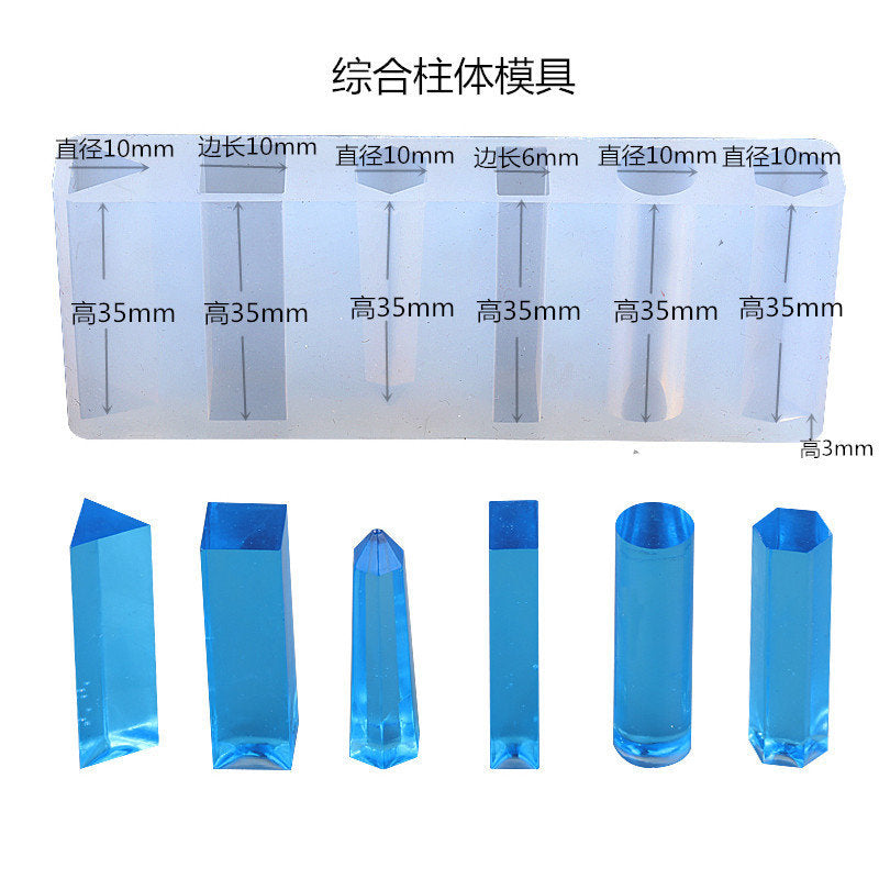 6-in-1 Mixed Shape Silicone Resin Mold for Jewelry, Pendants & Keychains