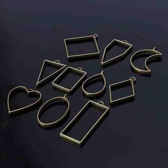 Bazel Pendant Metal Jewelry Frame Molds 10Pcs Set
