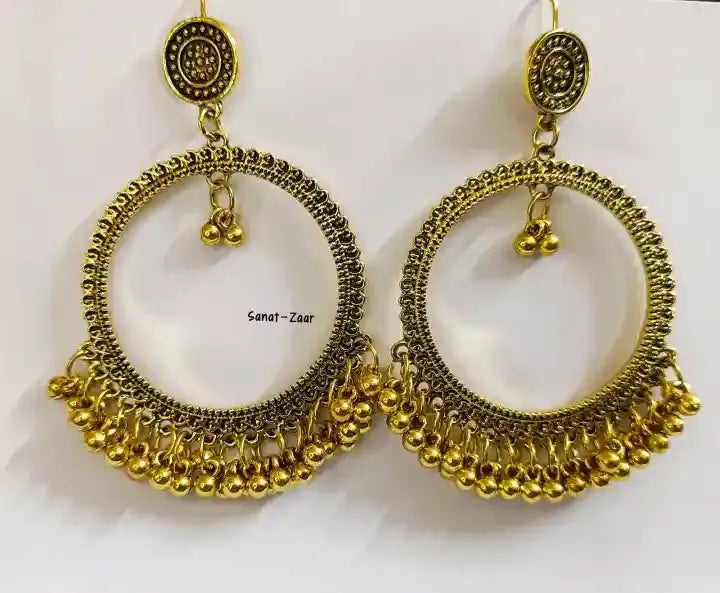 Resin Jhumka Earrings Base with Jump Rings Beads Pair Round Design