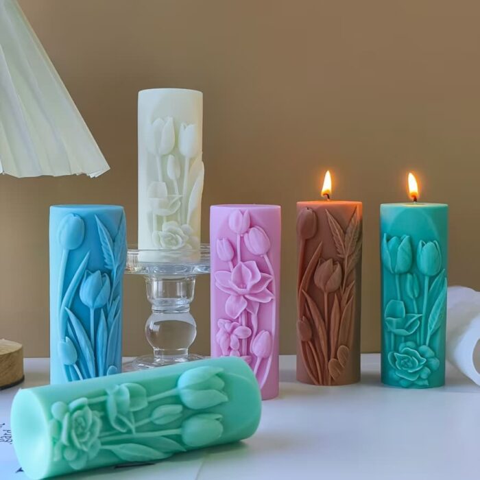 Flower Pillar Silicone Mold for Candle, Soap & Resin Craf