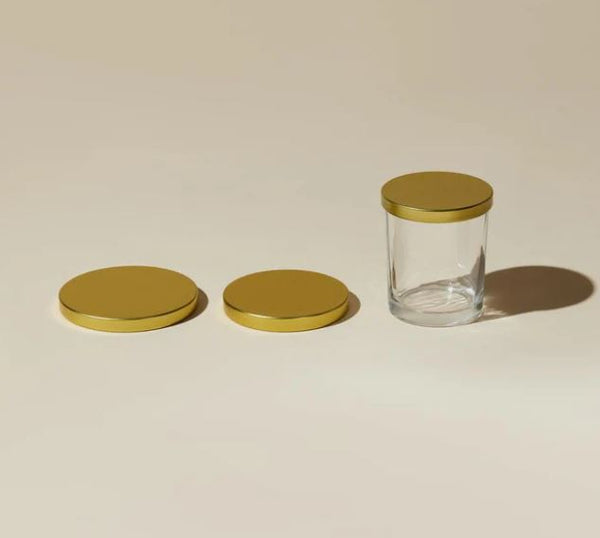 Transparent Glass Jar with Golden Lid for Candle Making | Elegant & Reusable