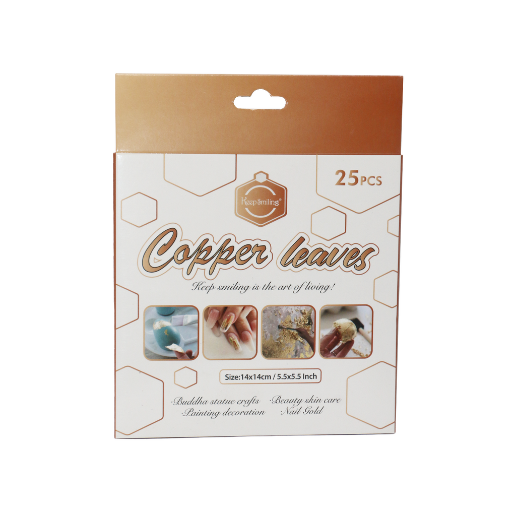 25 Sheets Gold/Silver/Copper Foil Leaf 5.5 x 5.5 Inches for DIYs, Slime, Resin, Gilding, Scrapbooking, Gilding, Framing, Nail Art, Cake Decoration