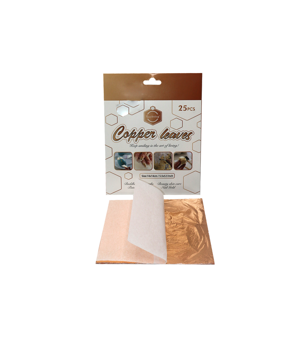 25 Sheets Gold/Silver/Copper Foil Leaf 5.5 x 5.5 Inches for DIYs, Slime, Resin, Gilding, Scrapbooking, Gilding, Framing, Nail Art, Cake Decoration