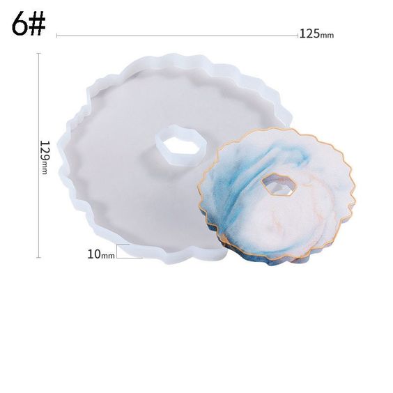 PC DIY Coaster Tray Silicone Resin Mold Table Decoration UV Resin Mold Epoxy Resin Art Supplies DIY