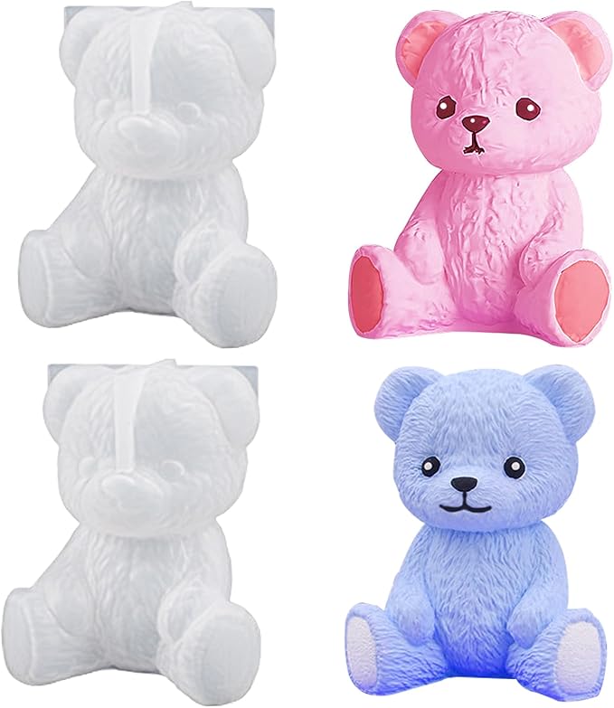 Teddy Bear Silicone Candle Mold – Cute Handmade Decorative Candle Making Mold