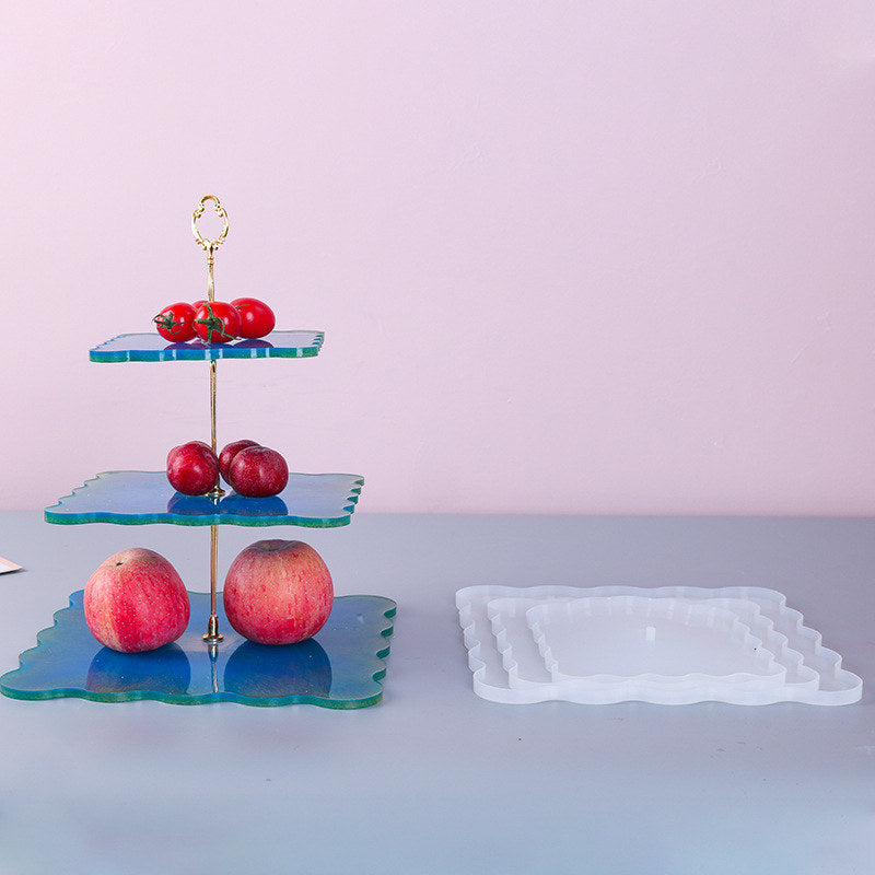 DIY Three-layer Fruit Tray Silicone Mold Tea Tray Epoxy Resin Coaster Resin