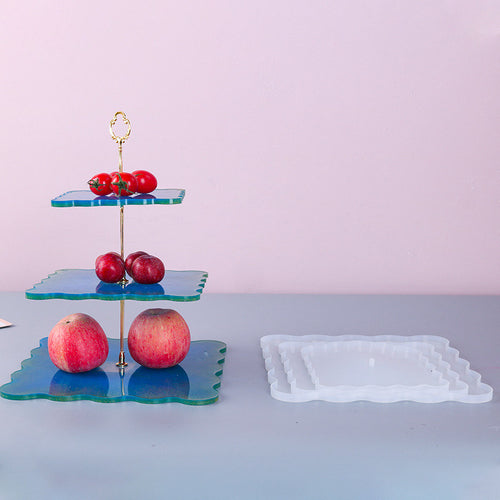 DIY Three-layer Fruit Tray Silicone Mold Tea Tray Epoxy Resin Coaster Resin
