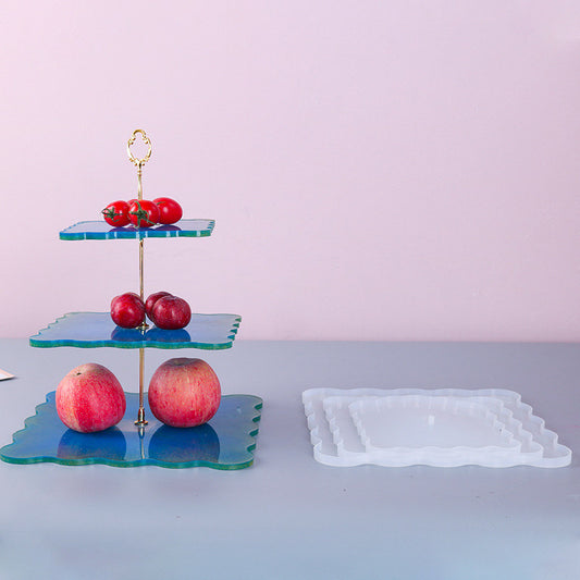 DIY Three-layer Fruit Tray Silicone Mold Tea Tray Epoxy Resin Coaster Resin
