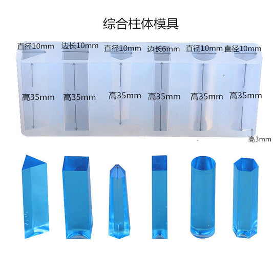 6-in-1 Mixed Shape Silicone Resin Mold for Jewelry, Pendants & Keychains