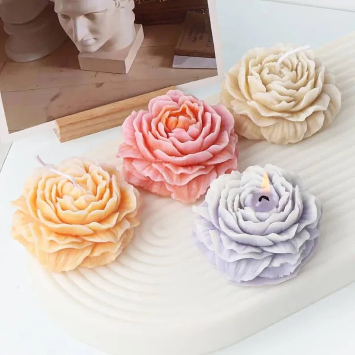 Peony Flower Candle Mold | 3D DIY Candle Making