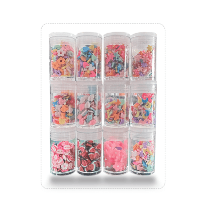 12 Styles Fruit Nail Art Slices, Fruit Slime Charms Fimo Slices for DIY Slime 3D Polymer Slices Resin Making for Lip Gloss, Nail Art, and Cellphone Decorations