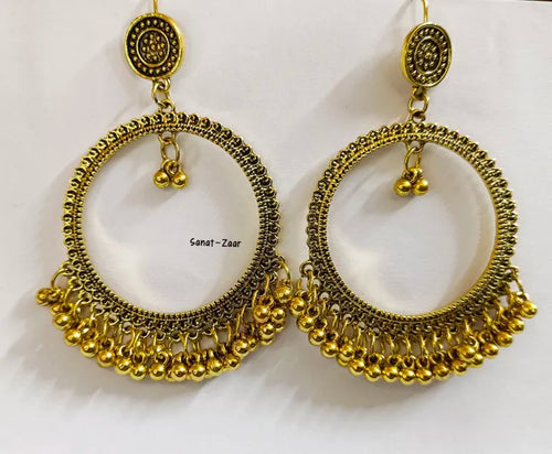 Resin Jhumka Earrings Base with Jump Rings Beads Pair Round Design