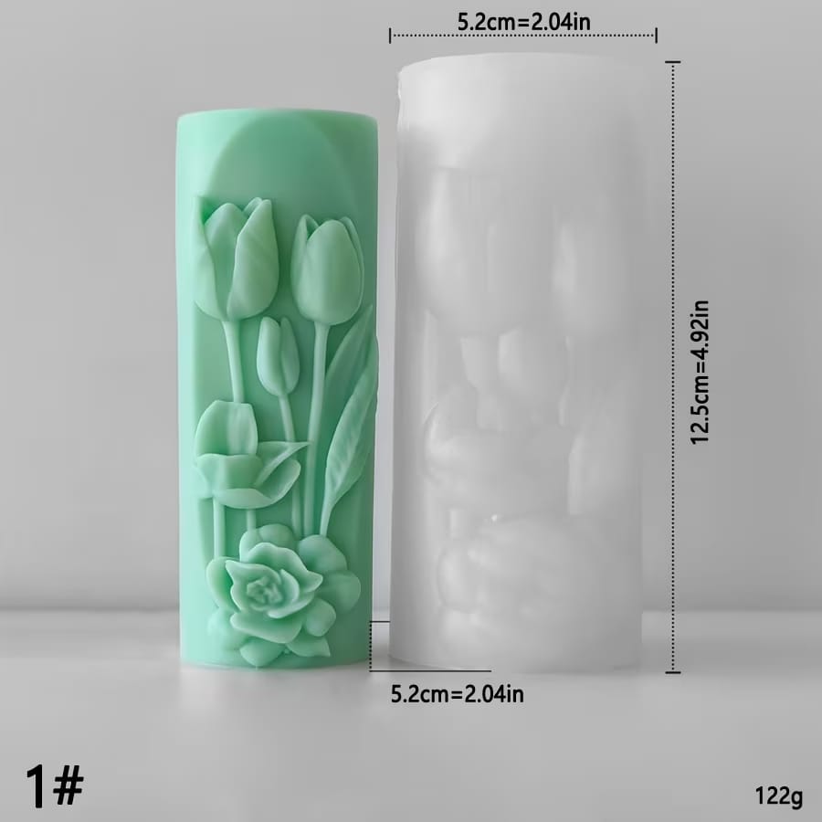 Flower Pillar Silicone Mold for Candle, Soap & Resin Craf