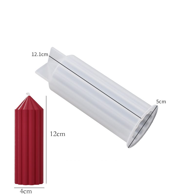 Cylinder Geometrical Stripes Pillar Candle Silicone Mold