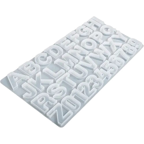 Alphabet Letter Mold for Resin – A-Z & 0-9 Silicone Mold for Candles and Resin
