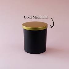 Luxury Black Jar with Golden Lid for Candle Making