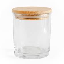 Transparent Glass Jar with Wooden Lid for Candle Making | Elegant & Reusable