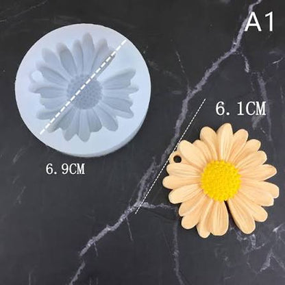 Daisy Flower Shape Silicone Mold 3D for Candle Making