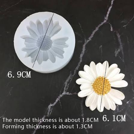 Daisy Flower Shape Silicone Mold 3D for Candle Making