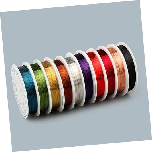 10-Piece Colored Copper Jewelry Beading Wire Set 0.4 mm – Flexible Craft Wire for DIY Jewelry Making & Floral Crafts